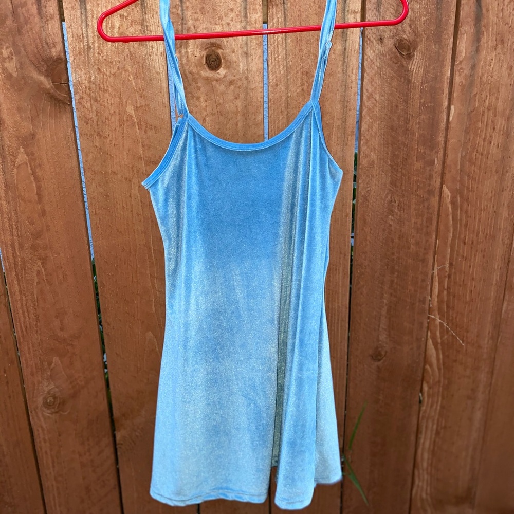 dELiA*s spaghetti strap velvet blue dress